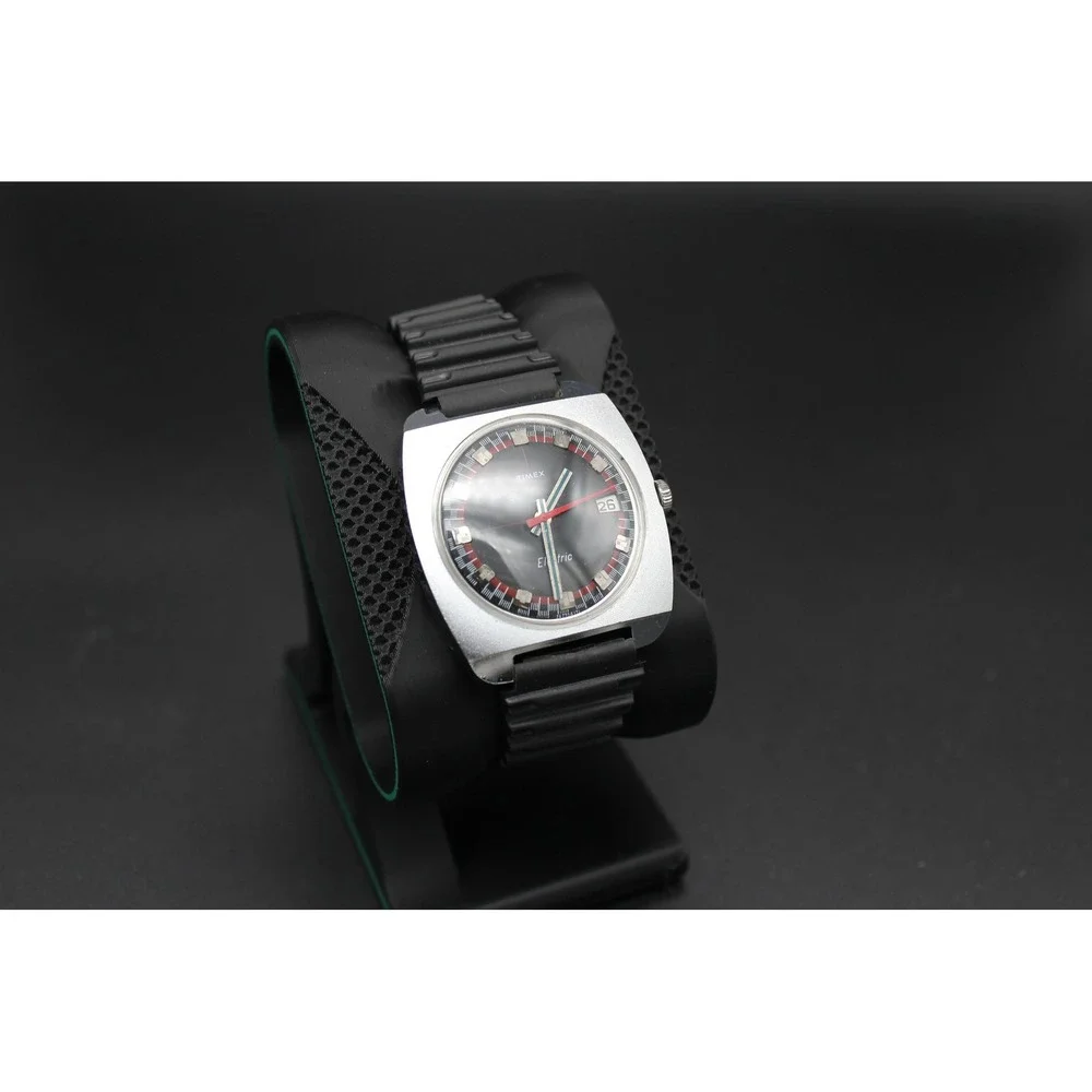 Vintage Timex Electric Date 37mm Men's Watch New Battery Running Working